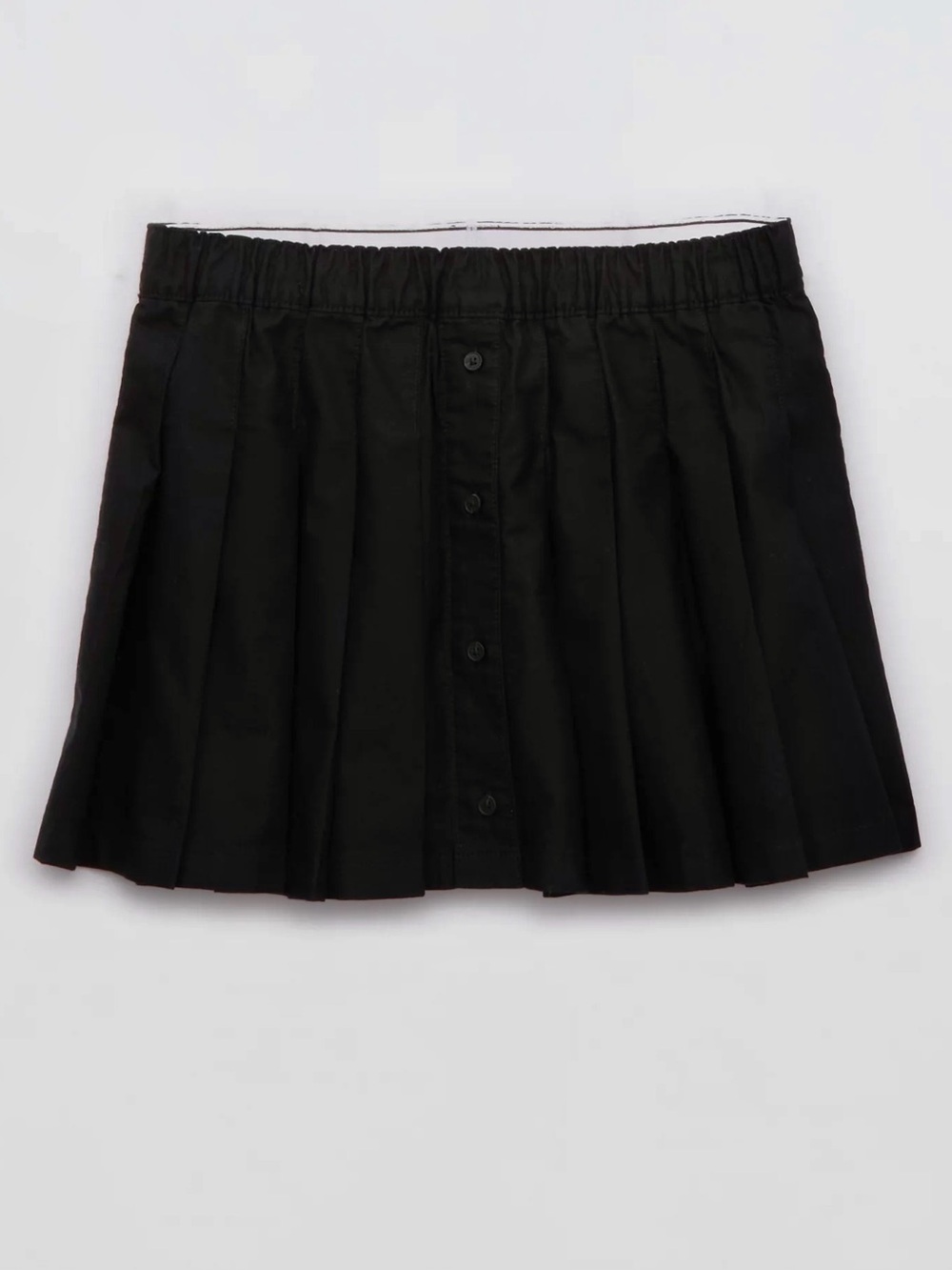 NWT OFFLINE AERIE Oxford Mini Skirt Cotton Pleated Shorts Skort Black Small